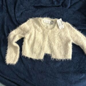 White with gold detail, one button 3T cardigan